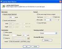 cam2pc features a batch resizer so that you can easily send or publish reasonably sized images.